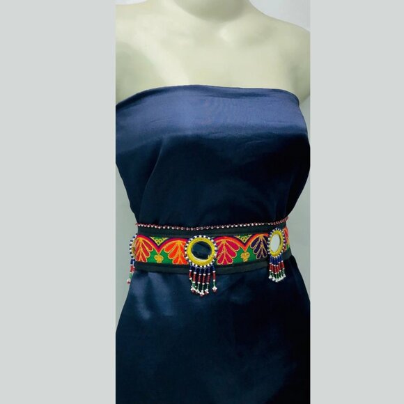 Afghan Embroidered Belt: Handmade Kuchi Tribal Belly Dance Jewelry main image 6